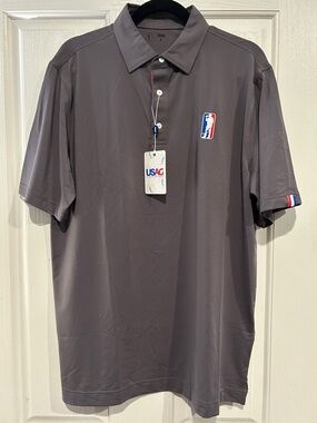 USAG Charcoal Polo with Embroidered Logo